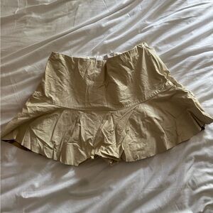 Beige Pleated Skirt